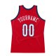 Men's Custom Red White-Navy Authentic Throwback Basketball Jersey