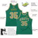 Men's Custom Kelly Green Old Gold-White Authentic Throwback Basketball Jersey