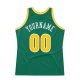 Men's Custom Kelly Green Gold-White Authentic Throwback Basketball Jersey